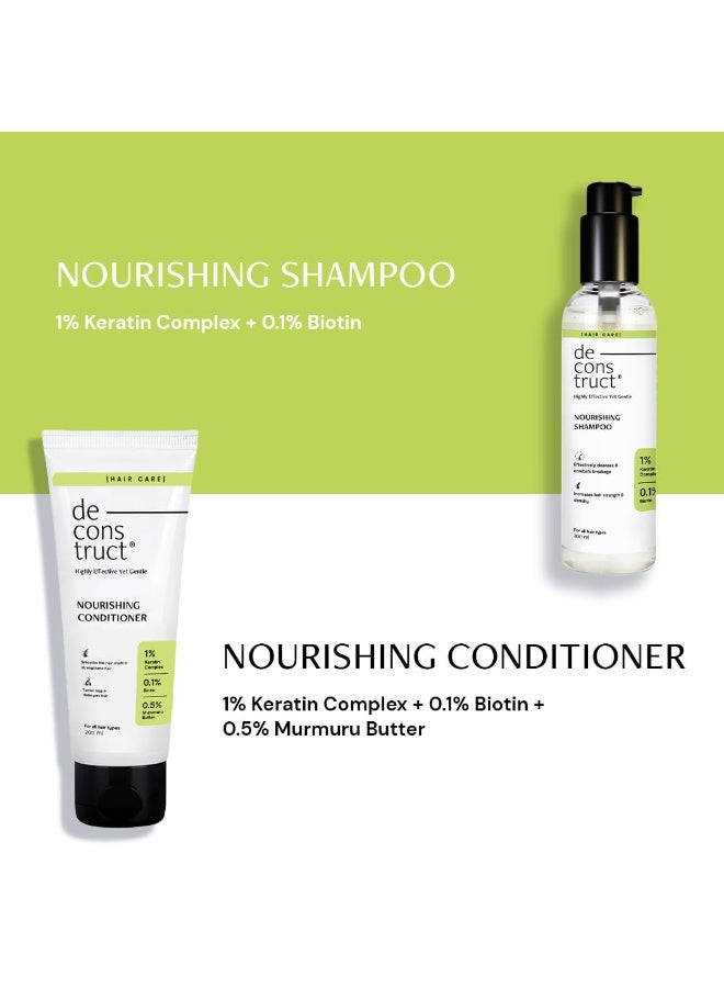 Deconstruct Nourishing Shampoo & Conditioner Duo | With Keratin, Biotin & Murumuru Butter | Removes Excess Oil & Reduces Frizziness | Smoothens & Strengthens Hair | For Men & Women | 200ml + 200g - Image 4